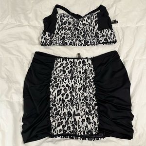 Torrid Swim Set White Leopard